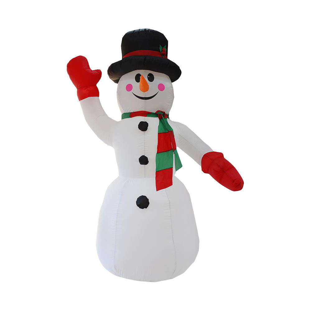 240cm Christmas inflatable waving snowman outdoor decoration （built-in led）