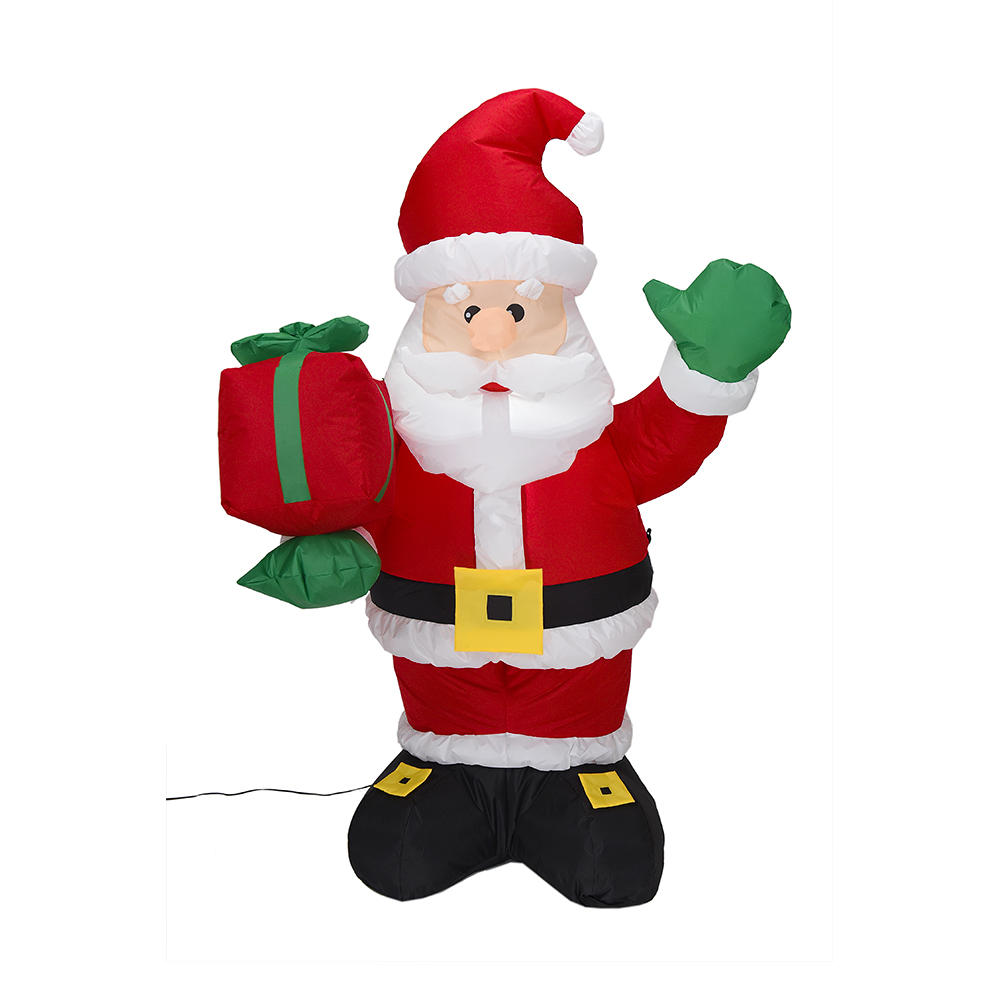 240cm Christmas inflatable giant santa claus holding present outdoor decoration（led lights）