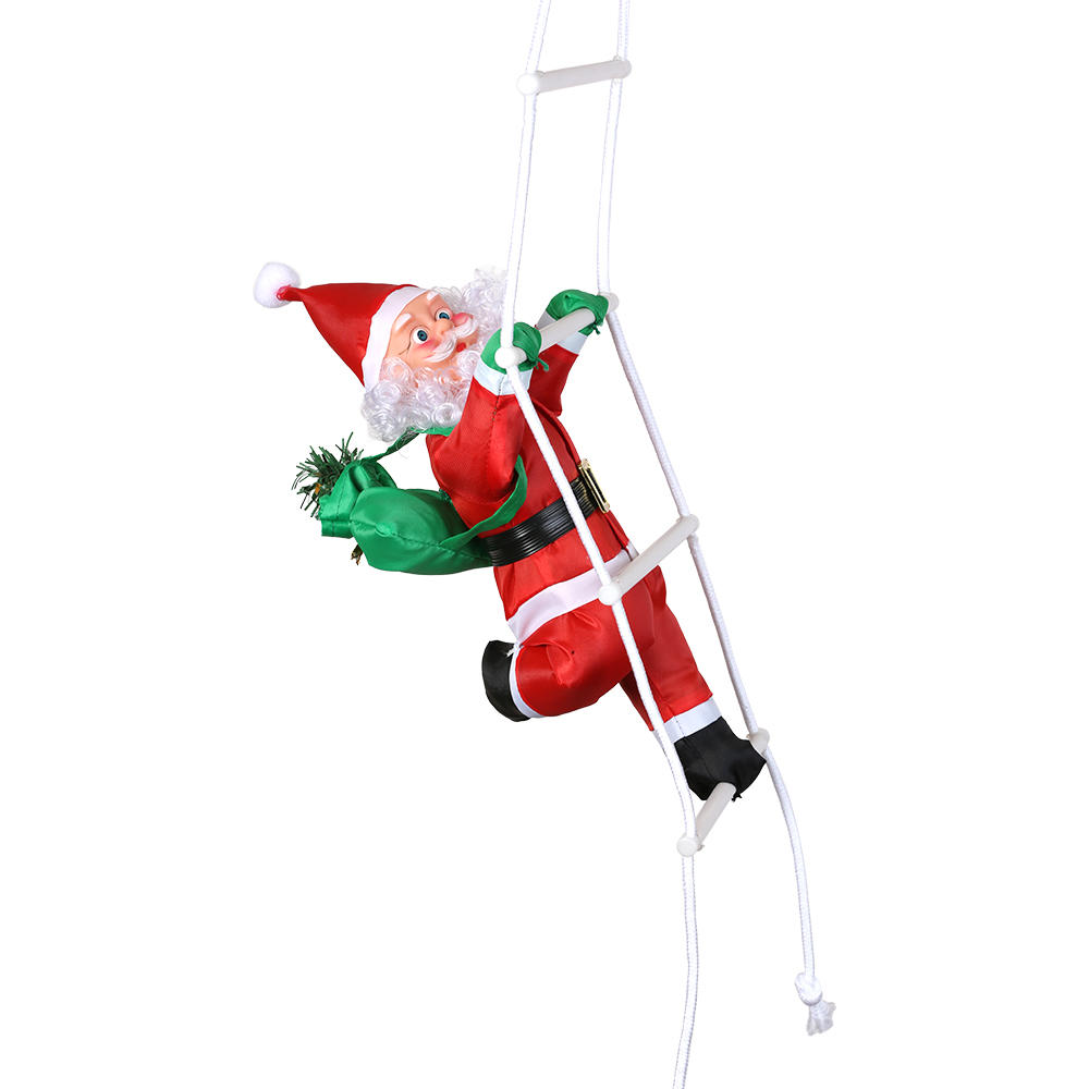 Santa claus climbing on rope /ladder christmas ornament for christmas tree