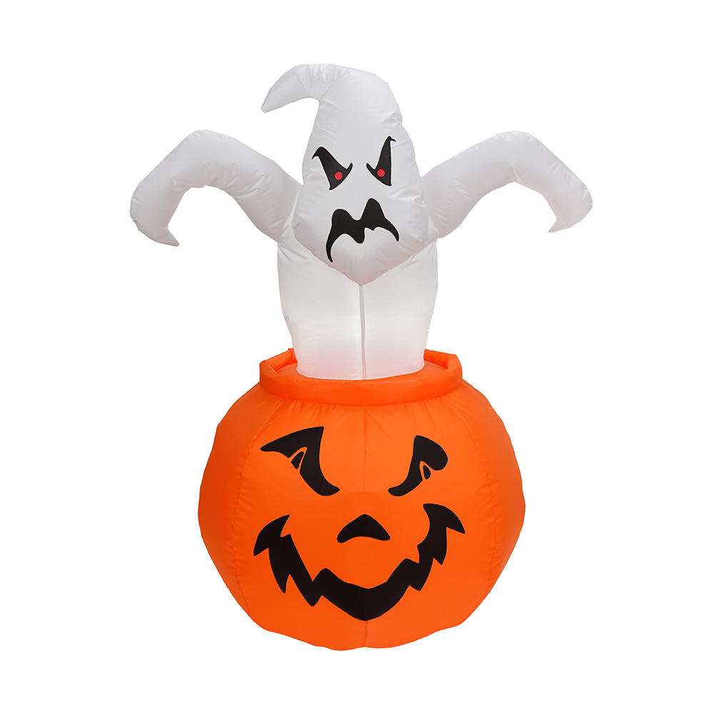 180cm Halloween inflatable ghost on pumpkin outdoor decoration （built-in led）
