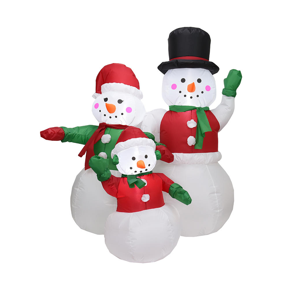 150cm Christmas inflatable snowman family outdoor decoration （built-in led）