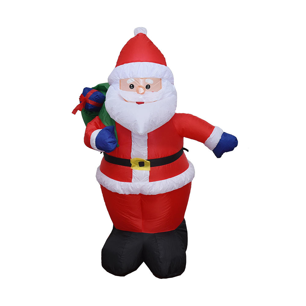 120CM Christmas inflatable santa claus with gift bag outdoor decoration（built-in led）