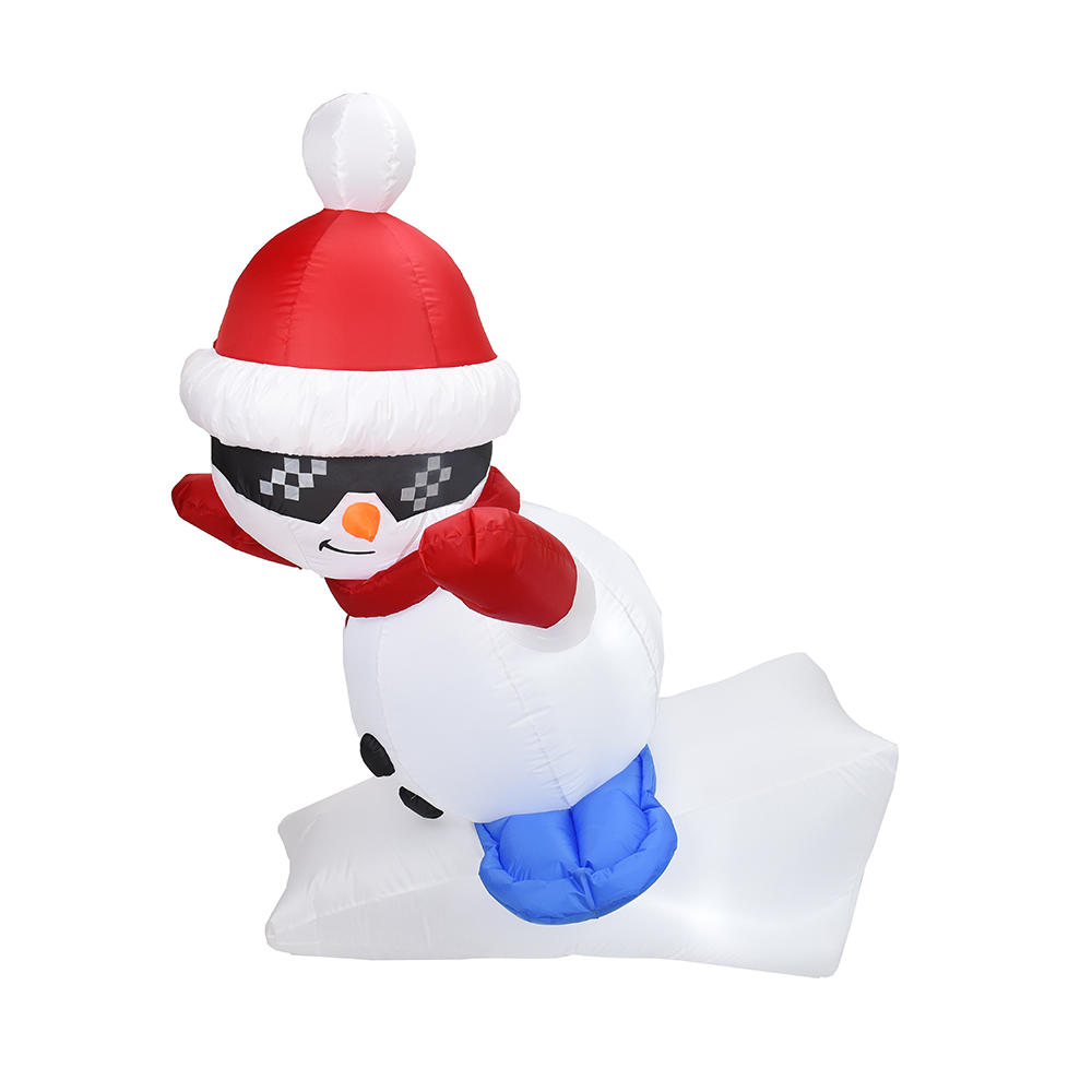 150cm Christmas inflatable ski snowman outdoor decoration （built-in led）