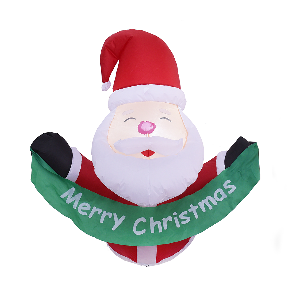 100cm Christmas inflatable decoration outdoor santa lean out from window  （built-in led）
