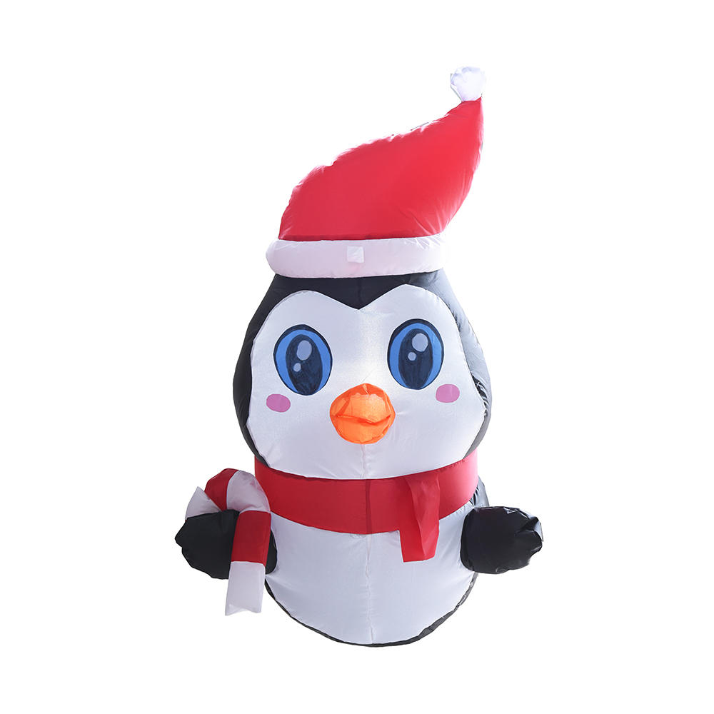 90cm Christmas inflatable decoration outdoor penguin lean out from window  （built-in led）