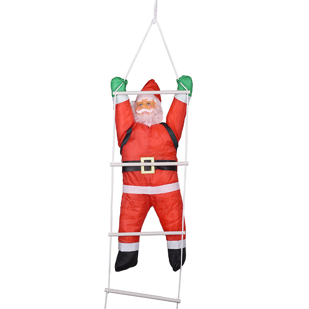 60cm/90cm/120cm Santa claus climbing on rope /ladder christmas ornament for christmas tree