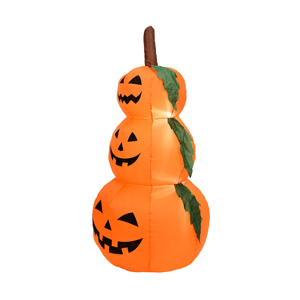 120cm Halloween inflatable three pumpkins outdoor decoration （built-in led）